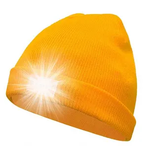 新的温暖明亮的LED照明Beanie免提头灯手电筒运行的beanie帽