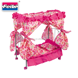 Feili Toy Iron Folding Doll Cradle para Doll 18 ''Doll Furniture Toys Set - Product Image 3