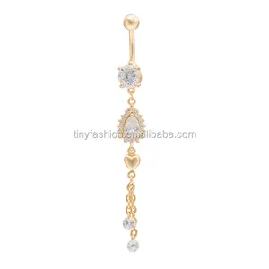 Low Price Jewelry Fashion New Water-drop Pendant Gold Piercing Jewelry Navel Ring