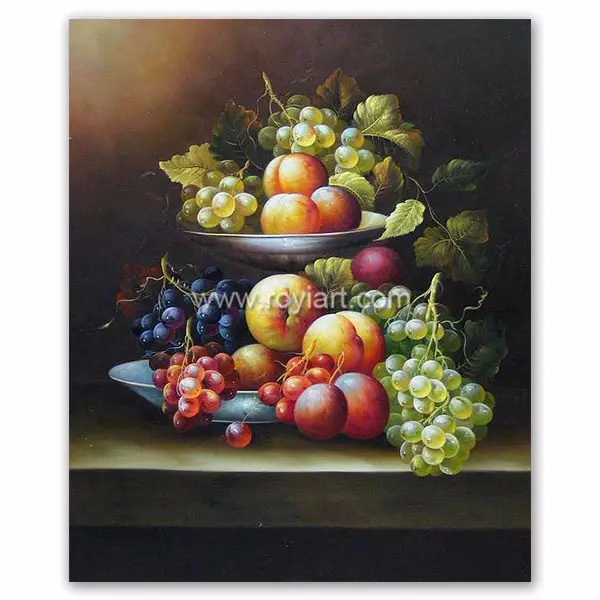 Handmade still life fruit canvas oil painting for dining room