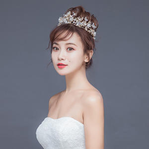 Mahkota Pengantin Mahkota Mutiara Barok Berhiaskan Berlian Imitasi dan Tiara Ikat Rambut Kupu-kupu Aksesoris Rambut Pernikahan Mahkota Putri Tiara Pengantin - Product Image 5