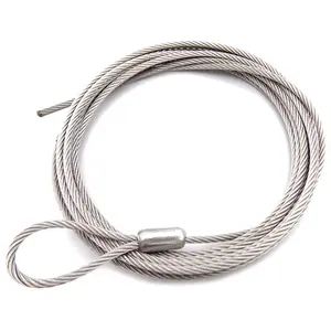 Custom High quality galvanized steel wire rope assembly aircraft braided cable for track safety cable with double loops