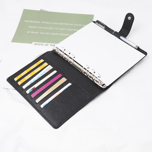 A5 refillable saffiano leather travel notebook folder 6 ring binder
