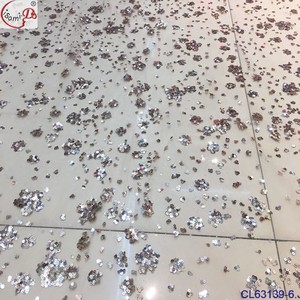 The Newest Design Embroidered Glitter Shimmer <strong>Embroidery</strong> Lace Party Dress Fabric <strong>Material</strong> - Product Image 4