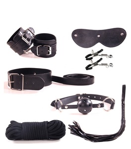 BDSM Kits Adults Sex Toys for Sex Game Handcuffs Nipple Clamps Whip Spanking Sex Leather <strong>Bondage</strong> <strong>Set</strong> - Product Image 1