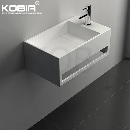 CK2014 simple small bathroom basin cabinet engineered stone washbasin