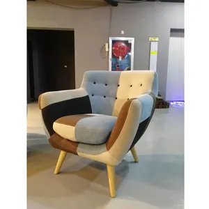 Frank Furniture-Silla de estilo europeo para oficina, cómoda silla de descanso, sillón de tela de retales