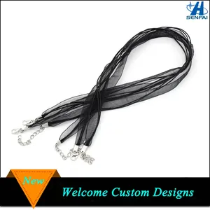 Wholesale Organza Ribbon Necklace Black Cord Necklace String Wax Cord Necklace for Jewelry Making