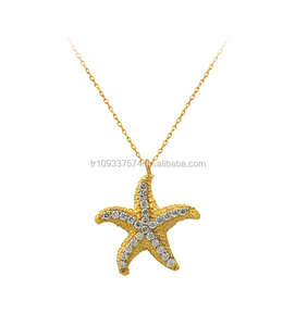 14K Solide Or Étoile De Mer Collier de Charme - Product Image 1