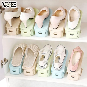 Home <strong>Shoe</strong> Rack Display Folding Double Layer Space-saving Plastic <strong>Shoe</strong> <strong>Shelf</strong> Organizer <strong>Storage</strong> - Product Image 6
