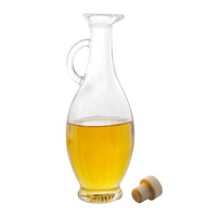 Bouteille à huile en verre de 500 ml (16 oz) avec bec verseur et poignée, pour la cuisine, avec bouchon en liège