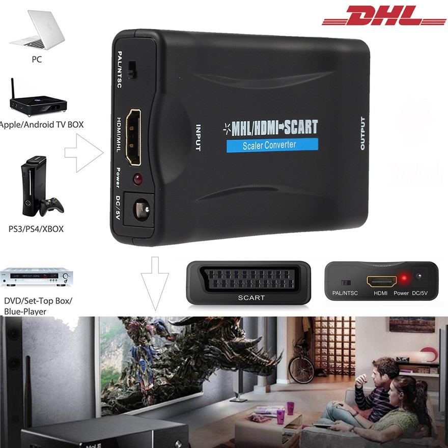 Convertitore SCART HDMI 1080p – Adattatore USB Plug-and-play Per VHS E Videoregistratori