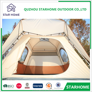 Fonte di fabbrica 5-8 persona Glamping famiglia di alta qualità tende da campeggio con doppio Laywer a buon mercato grande tenda all'aperto - Product Image 2