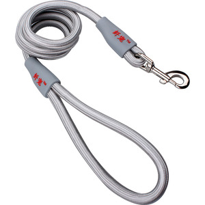 Correa de perro suave de poliéster de cuerda redonda duradera con logotipo personalizado con patrón de impresión y decoración de piel de lujo elegante estilo moderno - Product Image 4