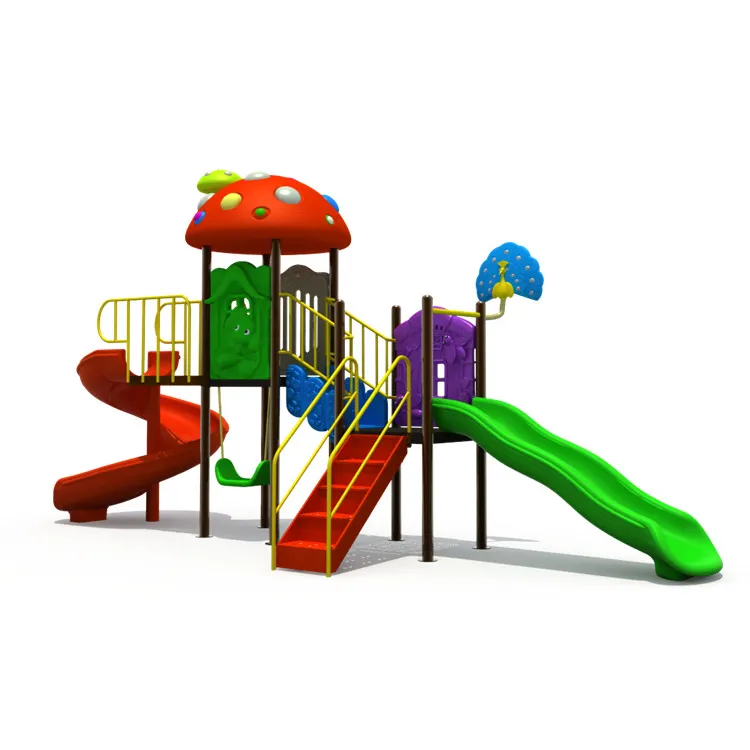 Precio bajo de los niños de plástico patio de recreo equipos Parque de Atracciones entretenimiento comercial al Aire Libre juegos de diapositivas