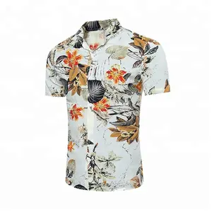 Shaoxing supplier Wholesale Chinese style cheap good serve hawaii style flower men shirt print