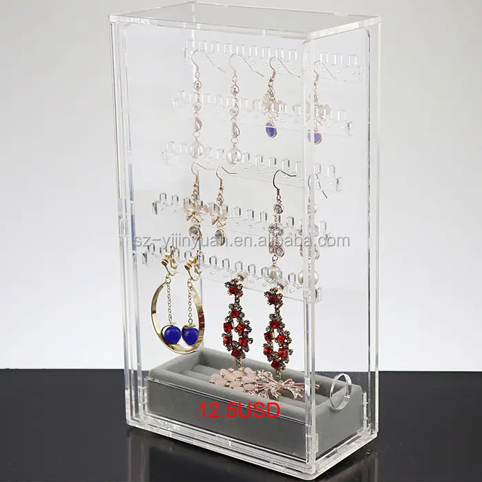 Excellent Customized Chain Necklace Acrylic Jewellery Display Stand Holder 5 Layers Acrylic jewelry display stand for earrings n