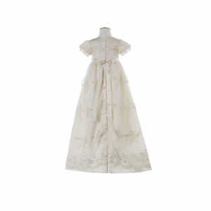 Nuovo Arrivo: Elegante Abito da Battesimo in Pizzo Champagne per Neonati, Vestito Lungo per Cerimonia - Product Image 2