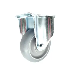 Roulements de <span class=keywords><strong>course</strong></span> à double bille de <span class=keywords><strong>4</strong></span> pouces <span class=keywords><strong>Roues</strong></span> fixes en caoutchouc thermoplastique rigide TPR pour <span class=keywords><strong>chariot</strong></span> manuel - Product Image 1