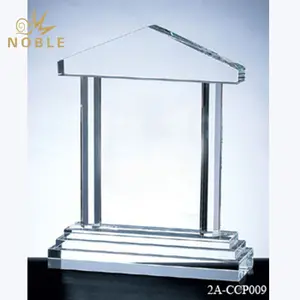 Sandblasting House Design Customized Corporate Crystal Trophy Award