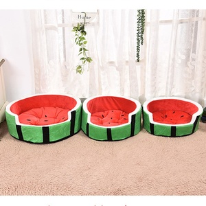 Großhandel Bestseller Hunde-Plüschbett Beliebtes Hochwertiges Kreatives Design Niedliches Frucht-Wassermelonen-Form Luxus-Katzennest Haustier-Hundebett - Product Image 2