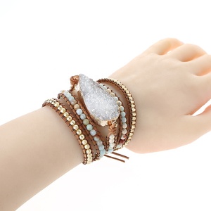 Howlite de trenzado largo de <span class=keywords><strong>pulsera</strong></span> Multi-capa de la banda de muñeca - Product Image 3