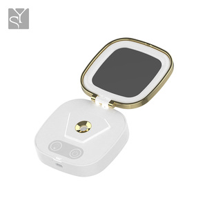 Caso cosmetico con lo specchio led vanity flessibile pieghevole specchio per il trucco piccolo specchio cosmetico del sacchetto con le luci - Product Image 4