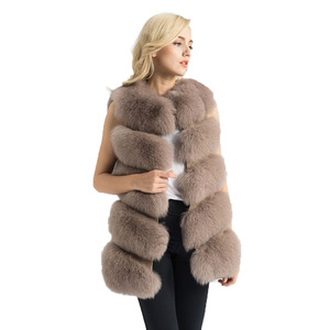 Real de piel de zorro Chaleco de las mujeres de invierno suave piel Natural chaleco largo chaleco chaqueta de moda de alta calidad 5 filas chaleco - Product Image 2
