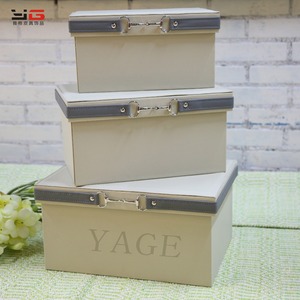 China Manufacture Cheap Wooden Leather Classic <strong>Decorative</strong> <strong>Storage</strong> <strong>Box</strong> <strong>for</strong> Home/office - Product Image 1