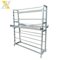 Store Commercial Free Standing Display Racks for Shops Hanging Rug Carpet Rolling Metal Display Racks