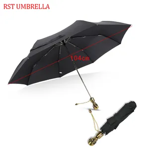 RST promozioni nero metal frame tre volte ombrello antivento moda cranio ombrello