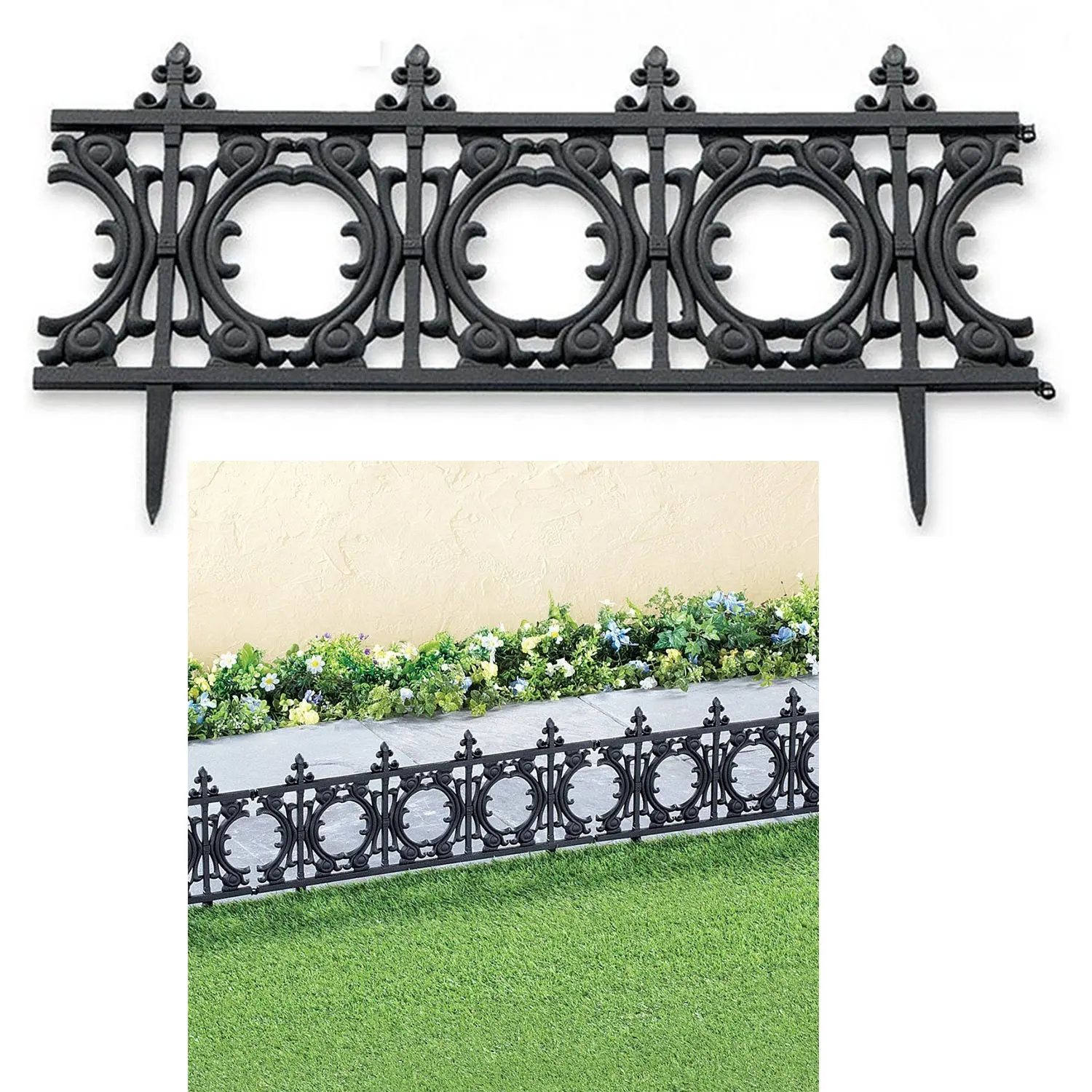Molde de Panel con estaca para decoraciones de valla, borde de césped, plástico PP