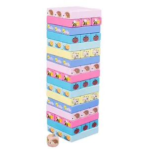 カスタムマカロンかわいい動物mainan anakキッズおもちゃビルディングブロックセット木製ブロック