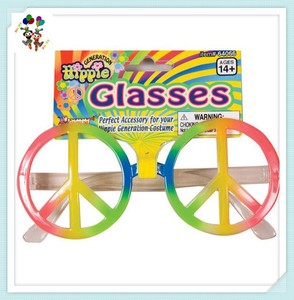 Vestido Hippie de plástico, disfraz de lujo, arcoíris, signo de paz, <span class=keywords><strong>gafas</strong></span> de fiesta, HPC-0622 - Product Image 2