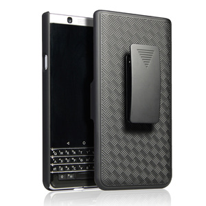 Funda negra con soporte, enganche de cinturón para teléfono BlackBerry KEYone - Product Image 2