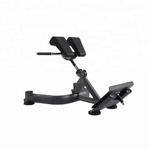 Chaise romaine de sport à dos noir en ABs, robuste, professionnel, extension hyper gymnastique, chariot, chaise assise, HRSB90 - Product Image 1