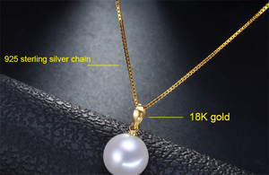 7mm & 8mm 라운드 정품 진짜 kemei <span class=keywords><strong>18K</strong></span> 솔리드 카랏 옐로우 골드 천연 담수 담수 진주 쥬얼리 세트 - Product Image 3