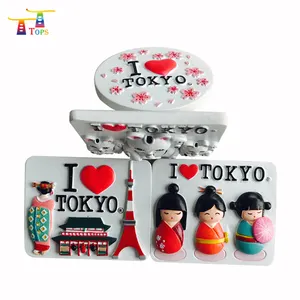 Finland Noway Denmark Las Vegas tourist souvenir custom logo 3d cartoon figure poly resin magnet