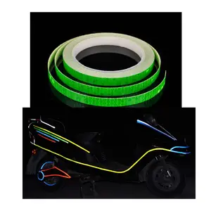 marking pvc sheet bicycle tire wheel fluorescent reflector / rim security decal reflective stickers for bike motorcycle helmet