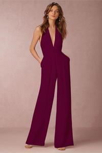 Autunno Delle Donne di Stile <span class=keywords><strong>Elegante</strong></span> Senza Maniche Tute Backless Halter Top pantaloni Larghi del Piedino Della Tuta - Product Image 6