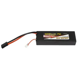 RC lipo battery 3S2P 11.1V 6000mAh 75C for R/C Racing Car with high quality