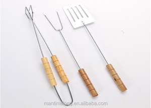 Utensilios para Barbacoa, Juego de 3 Piezas de Acero Inoxidable, Pinzas, Pincho, Tenedor, Pala, Accesorios para Barbacoa - Product Image 4