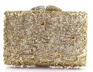 Bolso de noche dorado 2019 bolso de embrague de cristal para combinar con bolso de diamantes de imitación elegante para mujer de <span class=keywords><strong>fiesta</strong></span> - Product Image 4