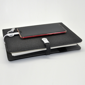 Custom in pelle Organizer Notebook diario in pelle A5 senza fili di ricarica Notebook con Power Bank - Product Image 3