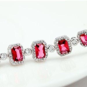 LUOTEEMI <span class=keywords><strong>Bracciali</strong></span> di Lusso per Donne all'Ingrosso, Alta Qualità, <span class=keywords><strong>Gioielli</strong></span> da Matrimonio con Zirconia Cubica, <span class=keywords><strong>Bracciali</strong></span> con <span class=keywords><strong>Rubino</strong></span> per Ragazze - Product Image 6