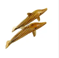 Heißer verkauf kunst köpfe holz handwerk antike tier holz delphin