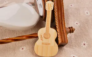 Fancy disegno di legno della chitarra usb di figura del bastone/usb 8 gb/usb regalo pendrive usb flash drive 256 gb con il vostro logo h