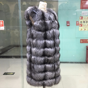 Real <strong>Silver</strong> Fox Fur Vest Winter Fashion Warm Gilet Top Quality Natural Fur <strong>Waistcoat</strong> - Product Image 2
