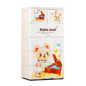 Modern 4-Layer <strong>Plastic</strong> Big Storage Drawer Cabinet New Arrival Panda Pattern Kids Clothes <strong>Wardrobe</strong> for Bedroom - Product Image 1