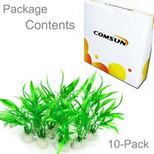 Plantas Artificiais para Aquário Ecológicas de Tamanho Pequeno 4 Polegadas de Altura Decorações para Paisagismo de Tanque de Peixes Decoração para Casa Plástico Verde - Product Image 6